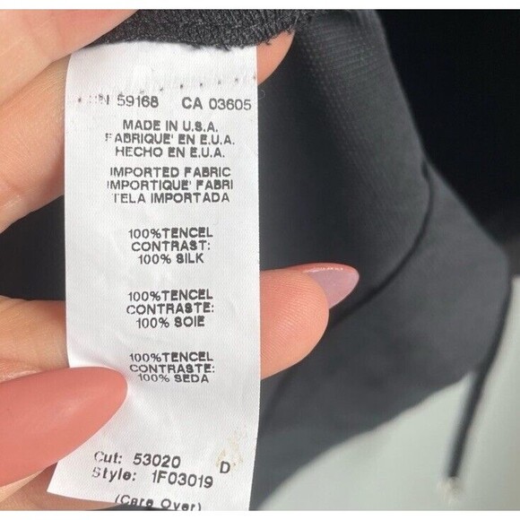 FIFTEEN TWENTY Jacket Black Silk Blend Loose Fit Zip Oversized Small Shacket - Picture 8 of 9